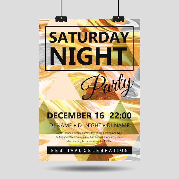 Abstract Marble Party Posters Designs