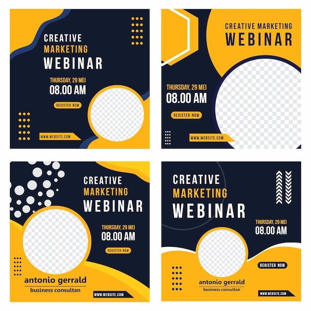 Abstract marketing webinar template