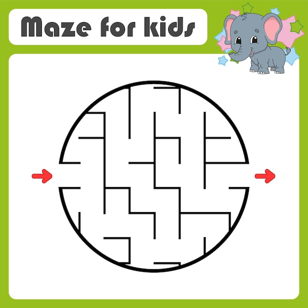 Abstract maze. Game for kids. Puzzle for children. cartoon style. Labyrinth conundrum.