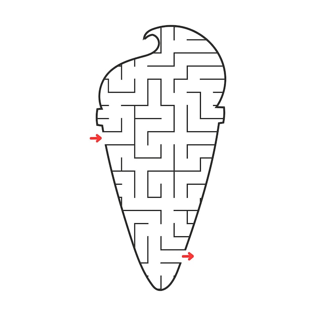 Abstract maze Game for kids Puzzle for children Labyrinth conundrum Find the right path Education worksheet