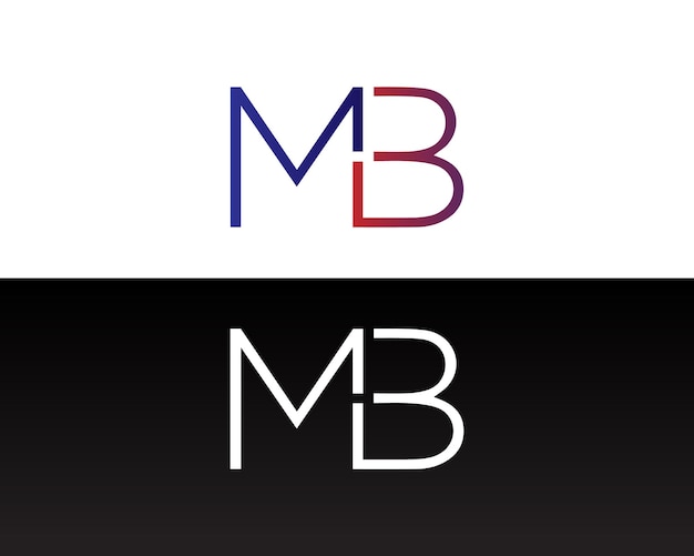 Abstract MB letter logo design monogram vector icon template