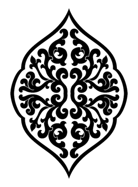 Abstract medallion for design. Vector black pattern on a white background.