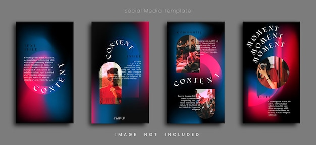 Abstract mesh gradient social media stories template