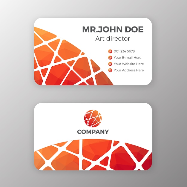 Abstract mesh and polygonal name card template design