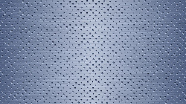 Abstract metal background with holes in blue colors