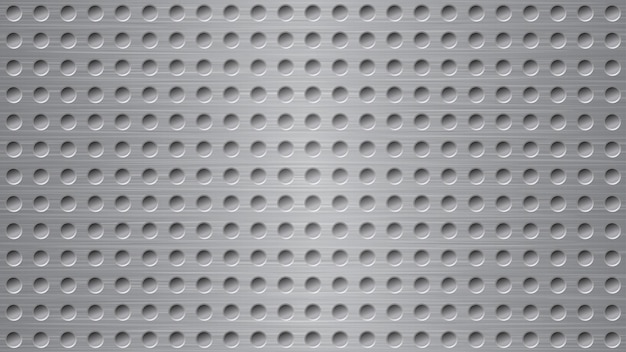 Vector abstract metal background with holes in gray colors