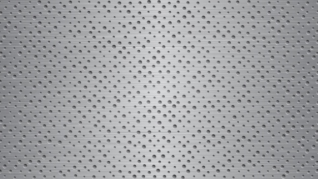 Abstract metal background with holes in gray colors