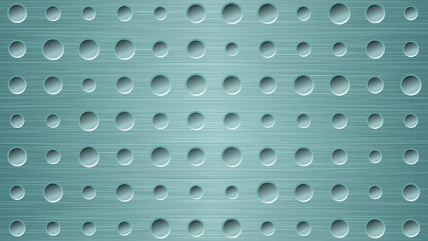 Vector abstract metal background with holes in light blue colors