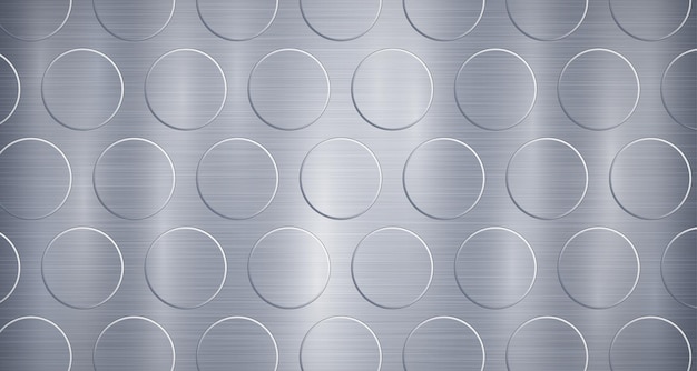 Abstract metallic background in light blue colors with highlights and a texture of big voluminous convex circles