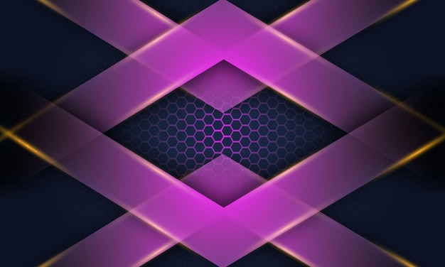 Abstract metallic overlap pink light hexagon design luxury background