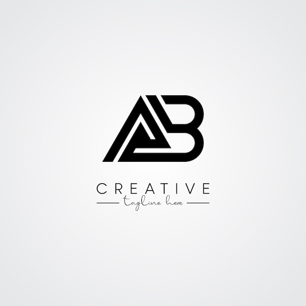 Vector abstract minimal artistic letter ab ba logo design initial based letter logo symbol