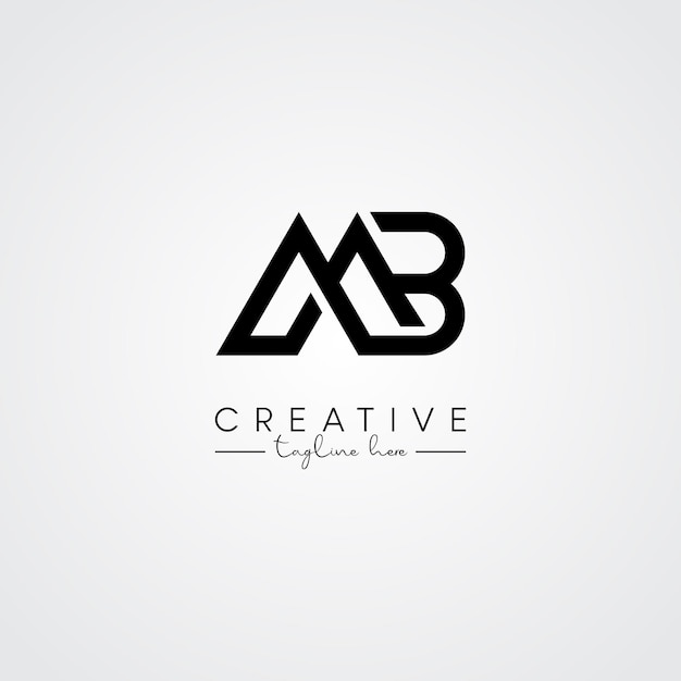 Vector abstract minimal artistic letter mb bm logo design initial based letter logo vector