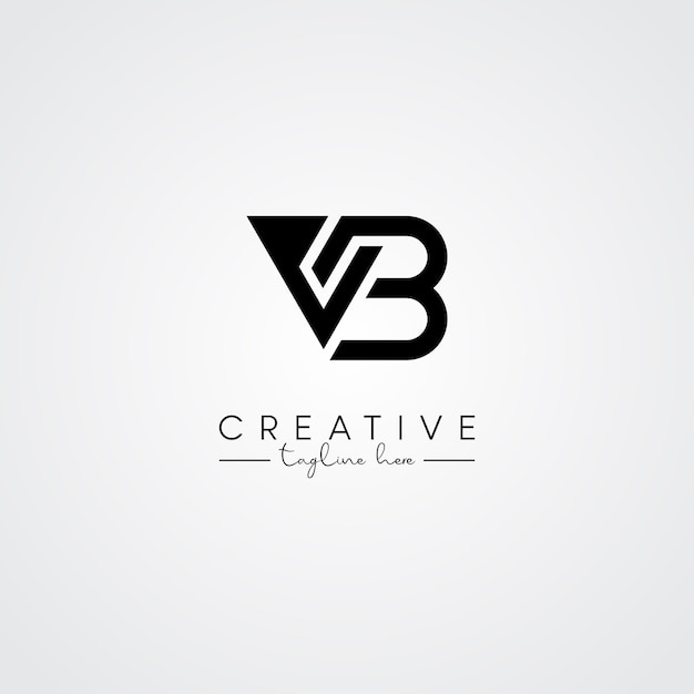 Vector abstract minimal artistic letter vb bv logo design initial based letter logo symbol