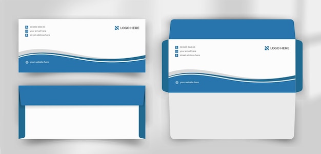 Vector abstract minimal blue color minimal envelope design template