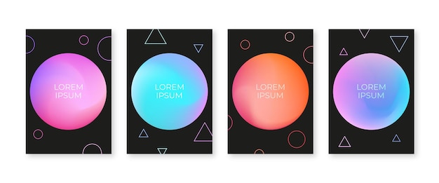 Abstract minimal cover set with colorful circles