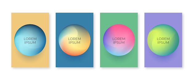 Abstract minimal cover set with colorful circles