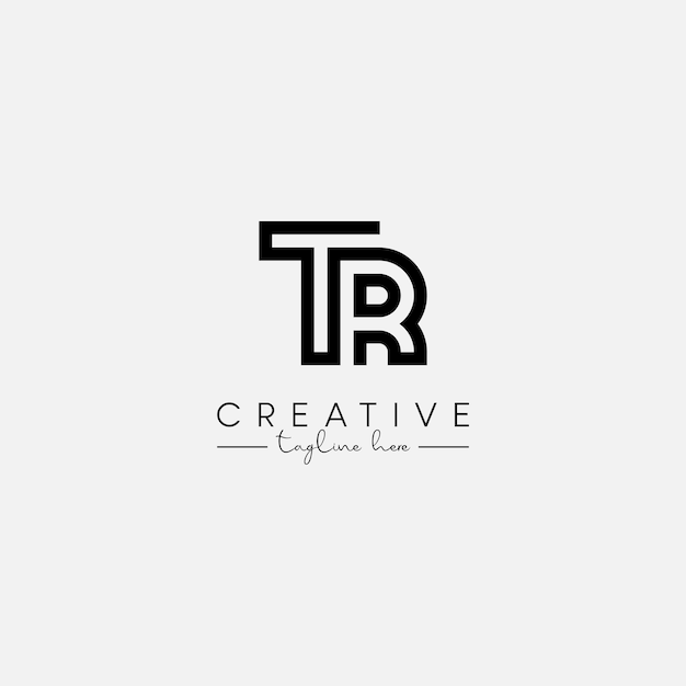 Vector abstract minimal letter tr rt initial based stylish monogram logo design vector