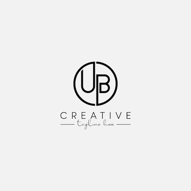 Vector abstract minimal letter ub bu initial based stylish line logo design vector