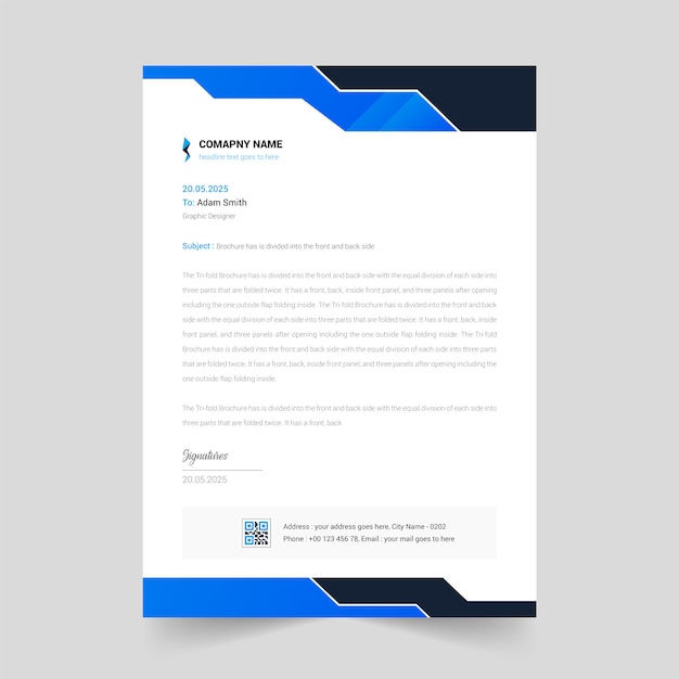 abstract minimal letterhead design