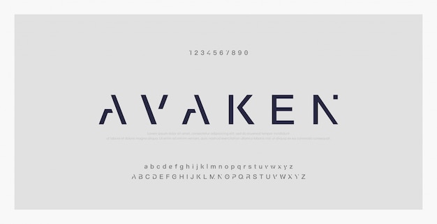 Abstract minimal modern alphabet fonts. Typography