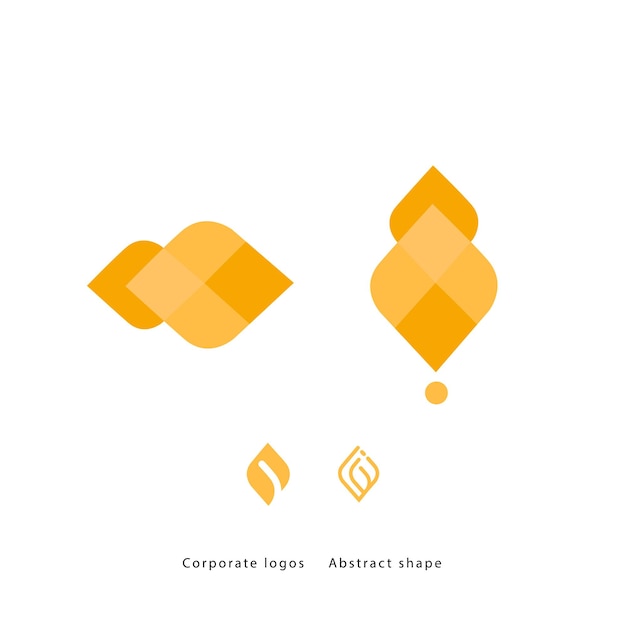 Abstract minimalist corporate logo set.