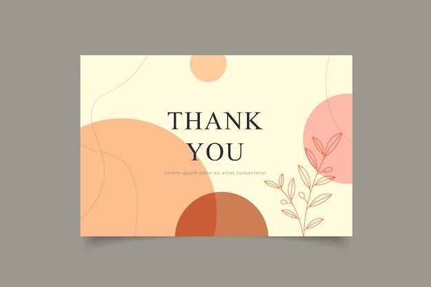 abstract minimalist thank you card template