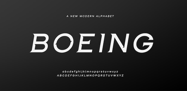 Abstract modern alphabet font in uppercase