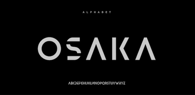 Abstract modern alphabet font in uppercase