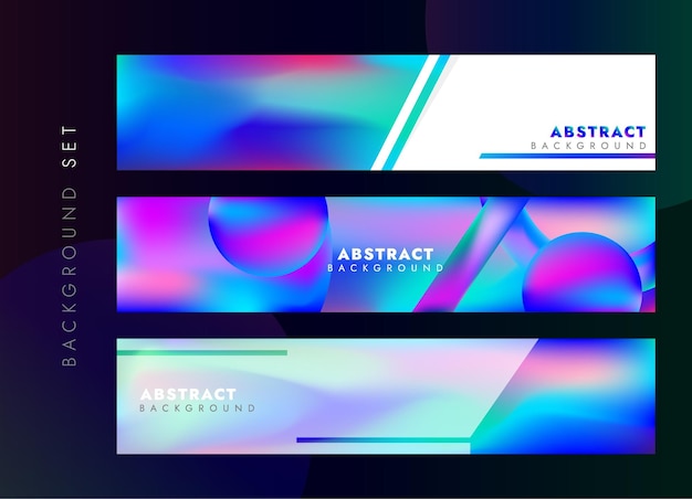 Abstract Modern Background Set Futuristic Gradient Banner Vibrant Design