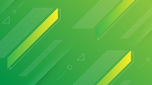 Abstract Modern Background with Vibrance Green Yellow Color Gradient and Memphis Element