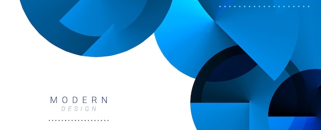 Vector abstract modern blue circular smooth banner background