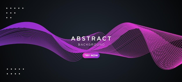 Abstract modern blue and pink wavy light line isolated on black background design vector