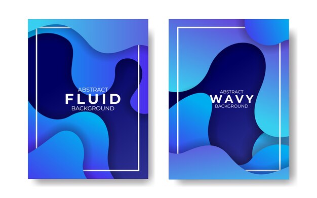 abstract modern blue wavy fluid and liquid background 