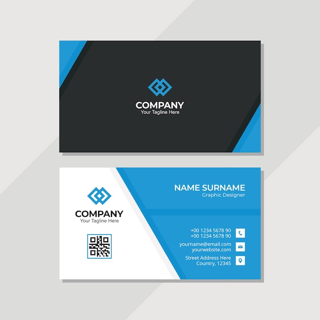 Abstract modern business card design template with polygonal shape