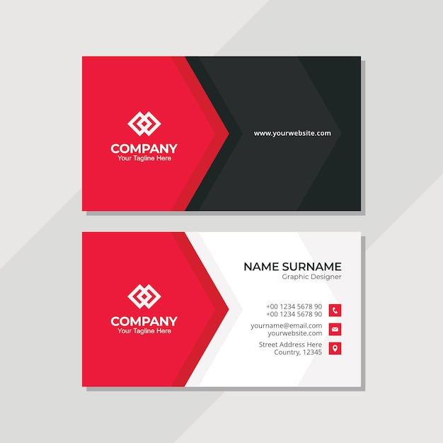 Abstract modern business card design template with polygonal shape