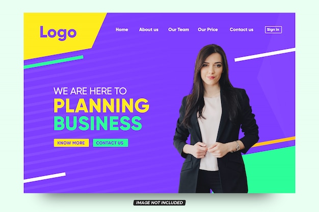 Abstract modern business web landing page design