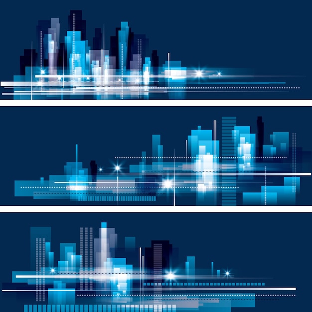 Vector abstract modern city skyline