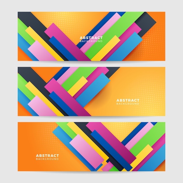 Abstract modern colorful geometric banner background design template Dynamic textured geometric element Modern gradient light vector illustration