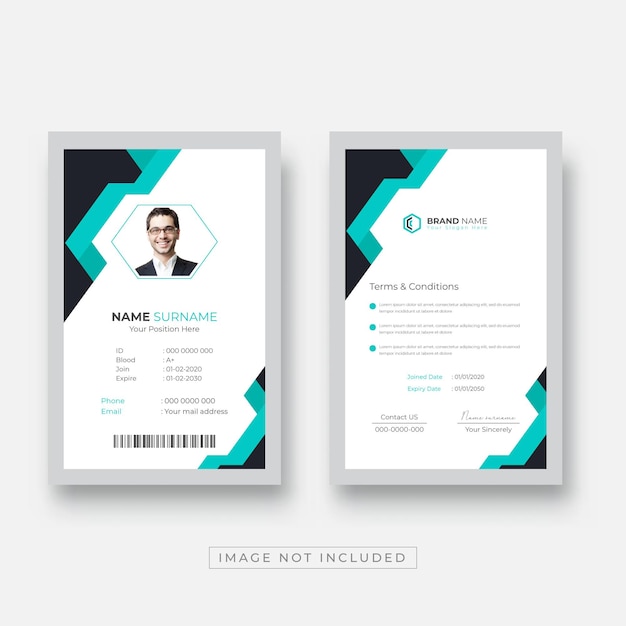 Abstract Modern and creative id card template Corporate company employee identity card template