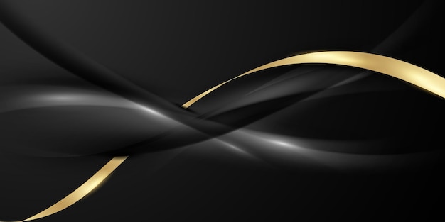 Abstract modern design black background with luxury golden elements vector illustration