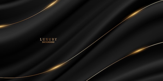 Abstract modern design black background with luxury golden elements vector illustration