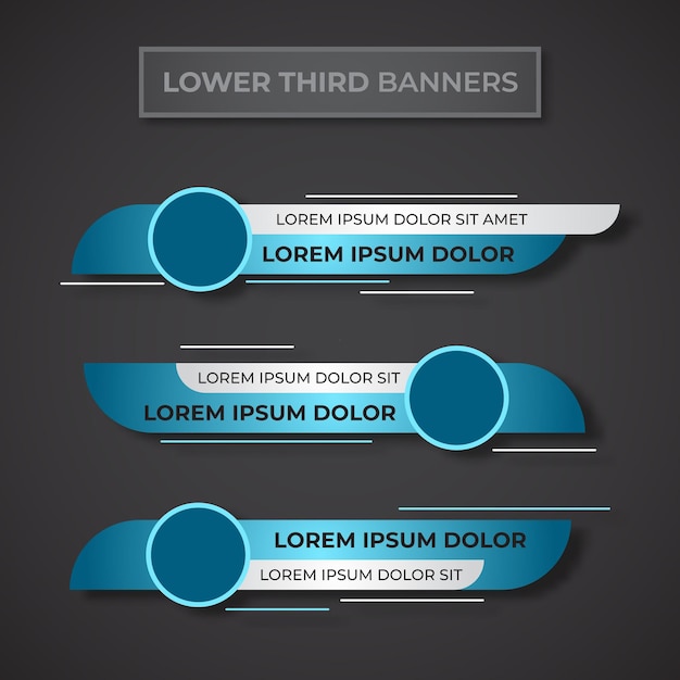 Abstract modern geometric lower third banner template design