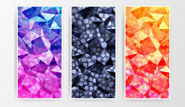 Abstract modern gradient banner set