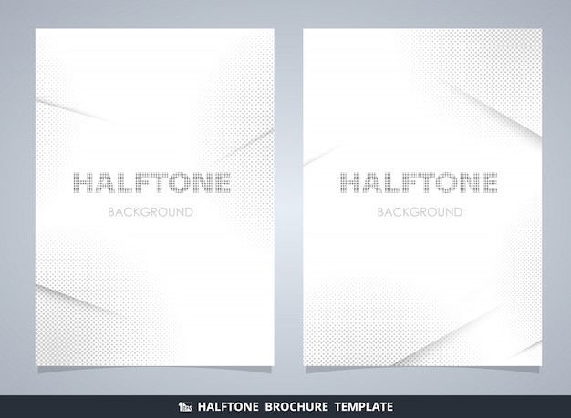 Abstract modern halftone brochure mockup in gray decorating background