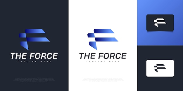 Abstract and Modern Letter F Logo Design in Blue Gradient with Futuristic Concept. Graphic Alphabet Symbol for Corporate Business Identity