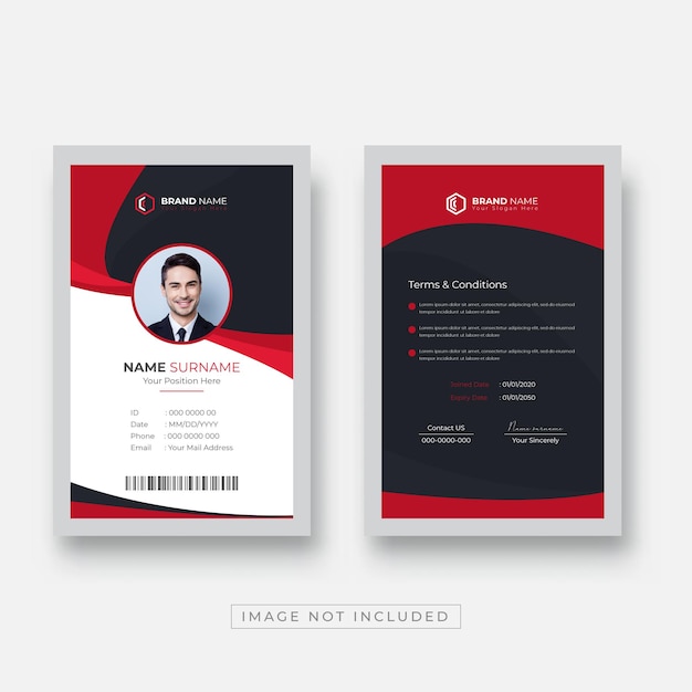 Abstract Modern and minimalist id card template Corporate company employee identity card template