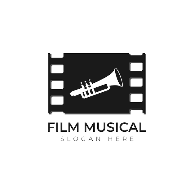 Abstract modern musical movie and film logo design template