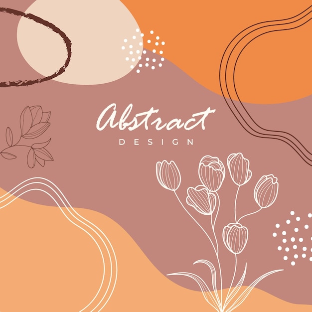 abstract modern natural background with shapes drawing design collection