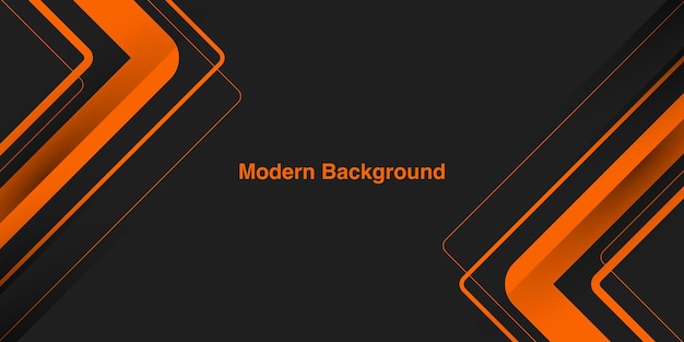 Abstract modern orange line on dark grey background