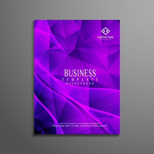 Abstract modern purple business brochure design template